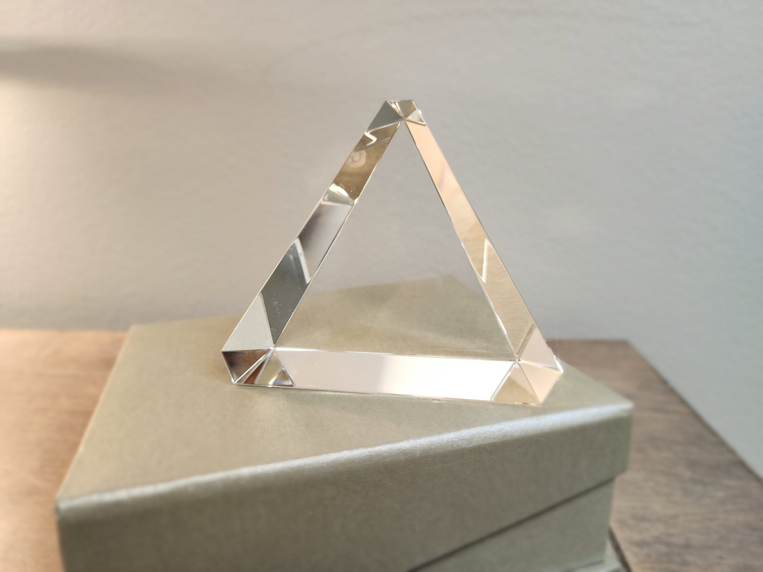 SALE - Beveled Triangle Paperweight