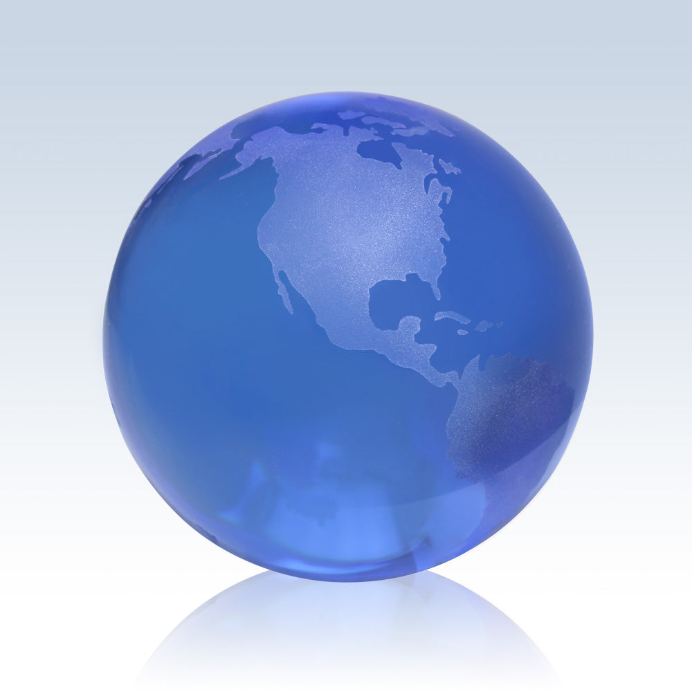 Blue Globe-flat Bottom 3"