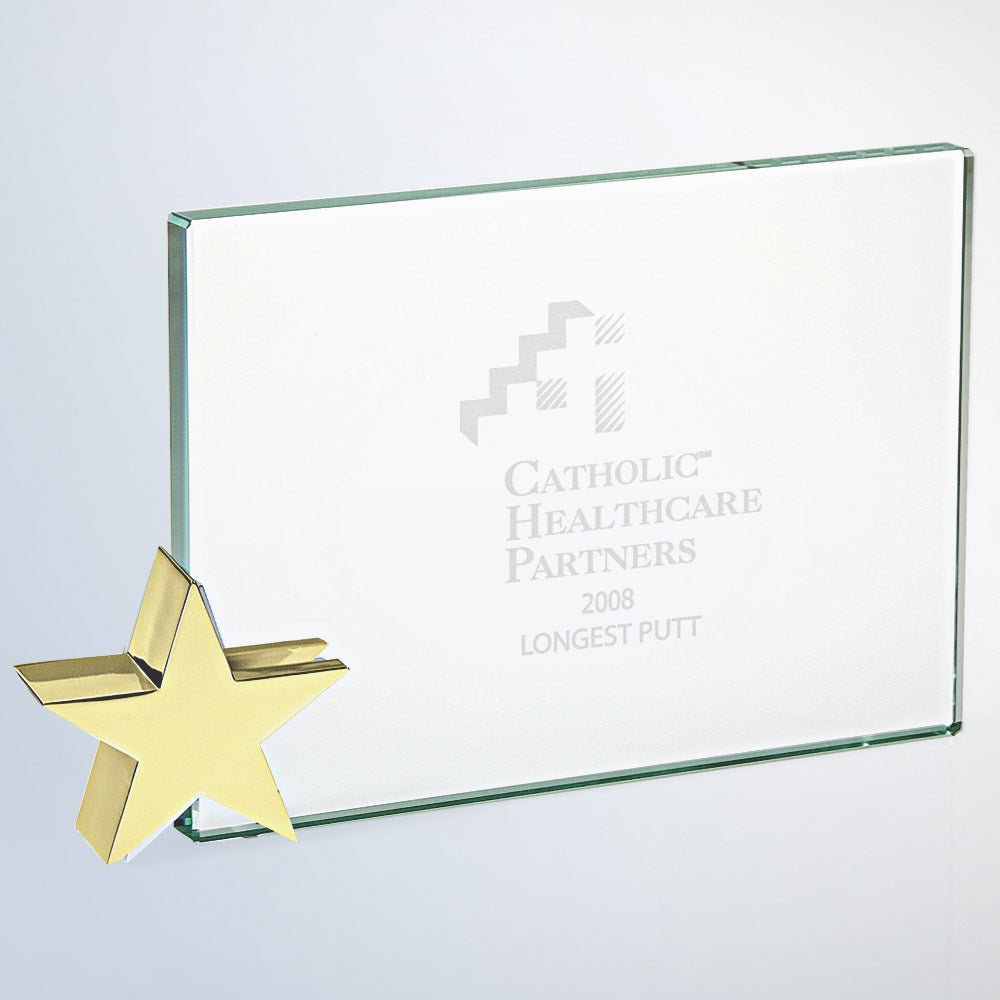 Achievement Award W/ Brass Star Holder 4" x 6"