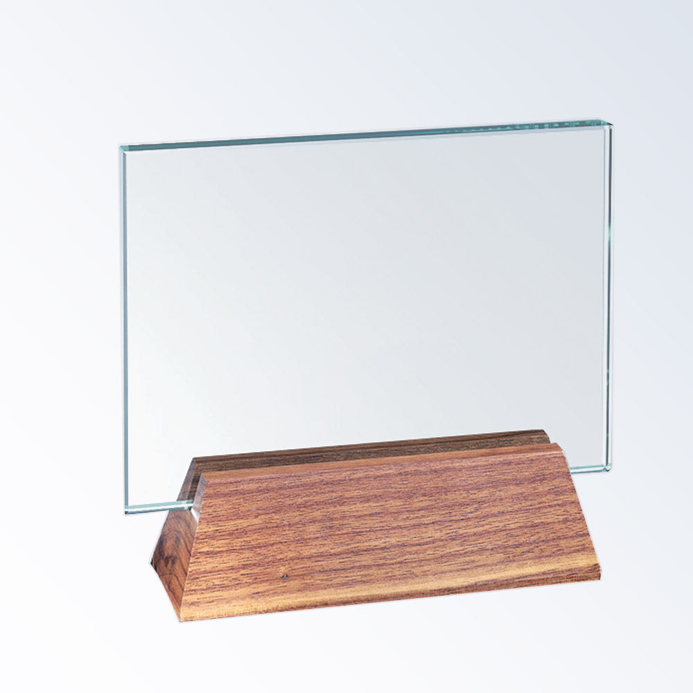 Horizontal Rectangle W/ Slant Walnut Base 7"