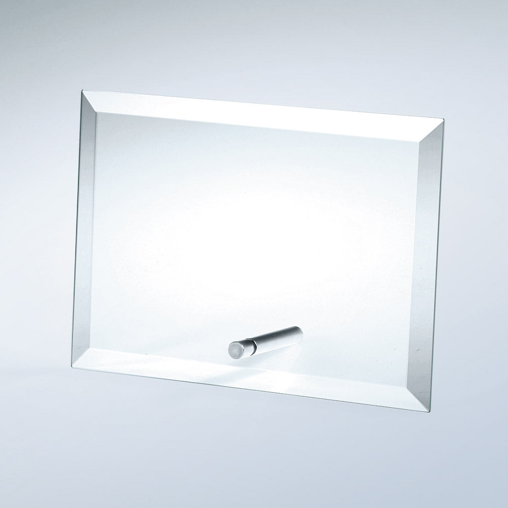 Beveled Horizontal Rectangle W/ Aluminum Pole 6"