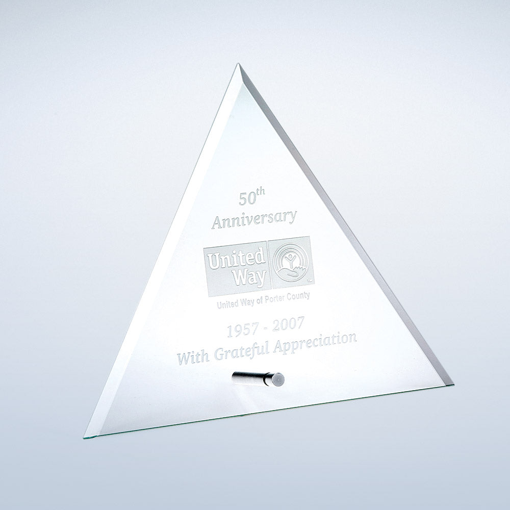Beveled Triangle W/ Aluminum Pole 10"