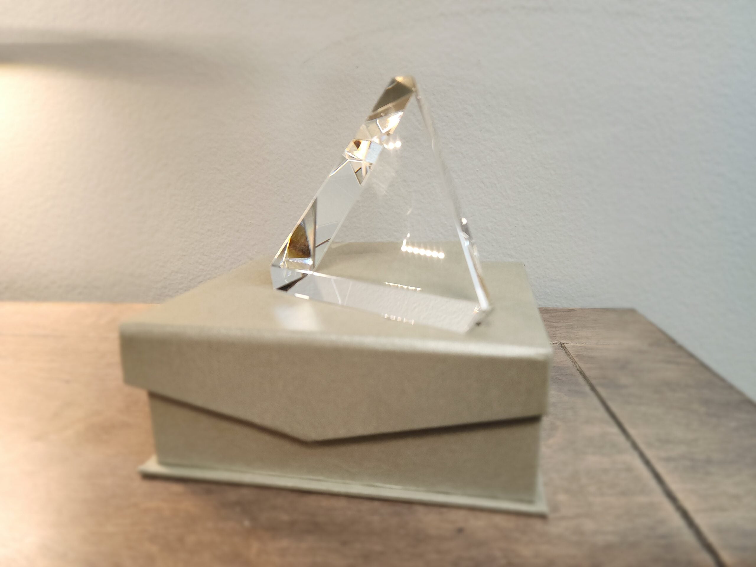 SALE - Beveled Triangle Paperweight