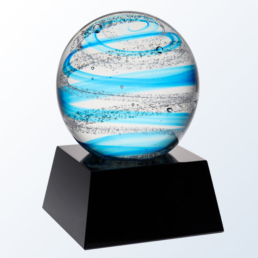 Blue Show Globe with black base 5.5"