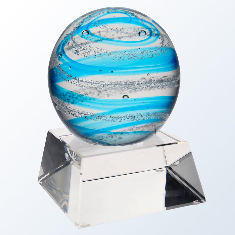 Blue Show Globe with clear base 5.5"